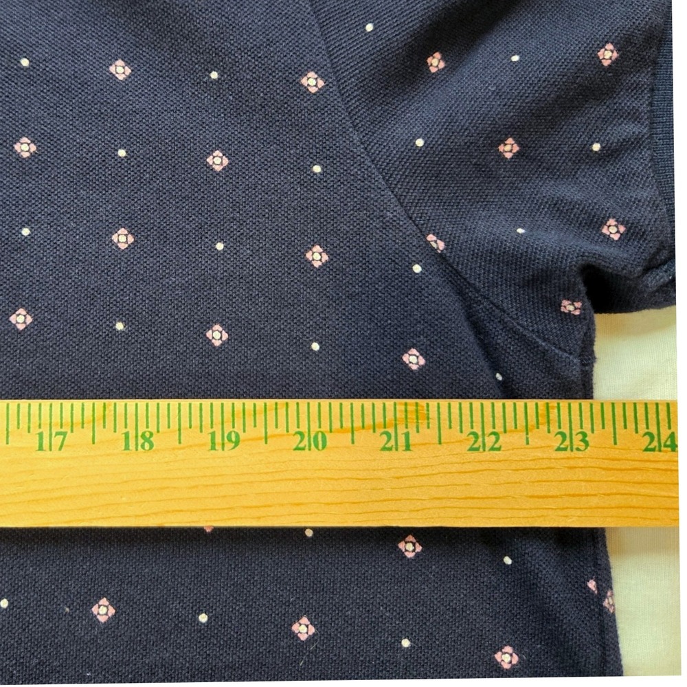 Aeropostale Mens XL Navy Blue Short Sleeve Polo Shirt Geo Diamond Dot Pique‎ - Picture 5 of 8